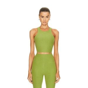Beyond Yoga Green Spacedye Focus Cropped Racerback Tank Size 3X